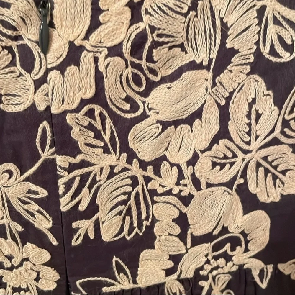J.Crew Embroidered Dress tan brown sz 2 - Picture 5 of 6